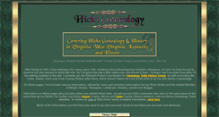 Desktop Screenshot of hicksgenealogy.com